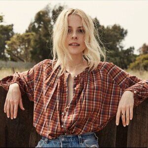 Doen Jane Blouse, Autumn Plaid, Large